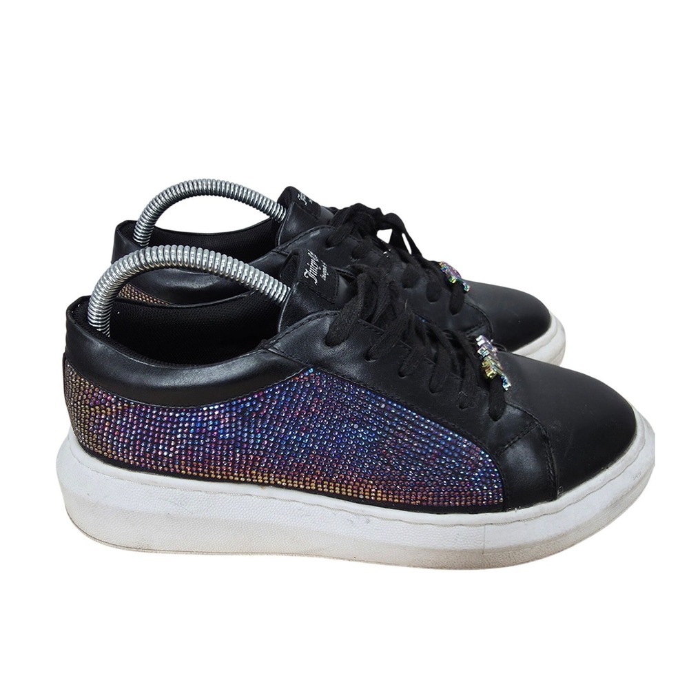 Juicy Couture Dorothy Sneakers Womens 9 Black Iridescent Rhinestones Platform